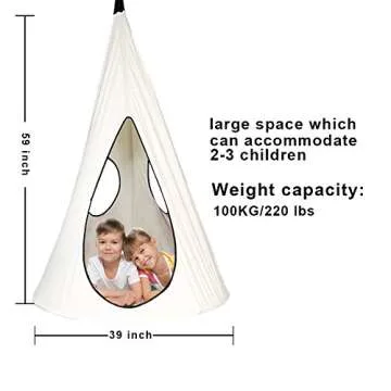 BHORMS Children Nest Hammock Swing Chair Kids Pod Swing Seat Hanging Tree Tent for Indoor Outdoor-40 Inch