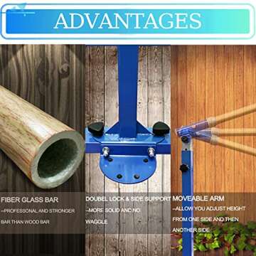 JC-ATHLETICS Gymnastic Kip Bar for Kids - Adjustable 3' to 5' Height, Ideal for Home Training