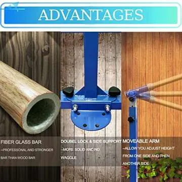 JC-ATHLETICS Gymnastic Kip Bar for Kids - Adjustable 3' to 5' Height, Ideal for Home Training