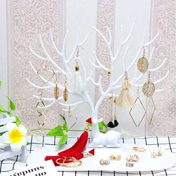 63Pairs Fashion Earrings with Tassel Earrings Layered Ball Dangle Hoop Stud Jacket Earrings for Women Jewelry Fashion and Valentine Birthday Party Gift