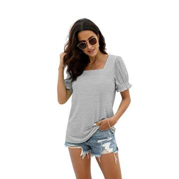 Stylish WIHOLL Square Neck Tunic for Spring 2025