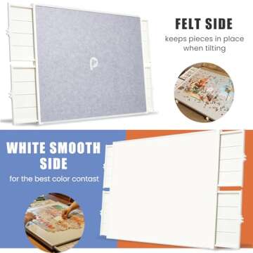 1500 Pieces Rotating Plastic Puzzle Board with Drawers and Cover, Dual-Sided 35"x27" Tilting Puzzle ...