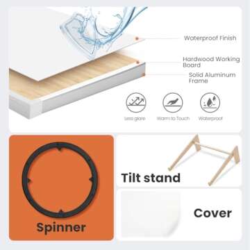 1500 Pieces Rotating Plastic Puzzle Board with Drawers and Cover, Dual-Sided 35"x27" Tilting Puzzle Board, Portable Lazy Susan Spinning Puzzle Board, Jigsaw Puzzle for Mom Adults