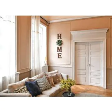 Mkono Farmhouse Wall Home Sign with Artificial Eucalyptus for O Rustic Wooden Hanging Letters Decorative Wall Art Decor for Living Room Kitchen Entryway Housewarming Gift, Brown