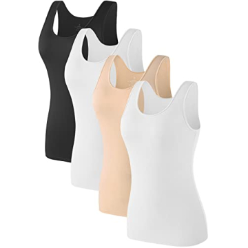Air Curvey Tank Tops - 4 Pcs Women Sleeveless Layering Essentials