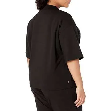 The Drop Women's Adeline Loose Mockneck T-Shirt Comfort