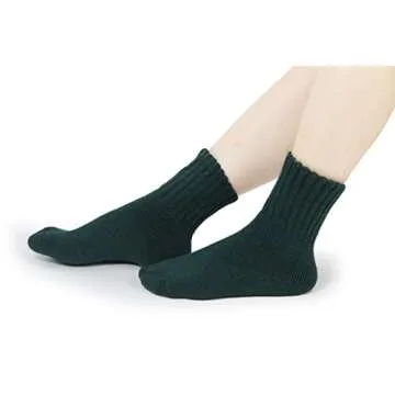 BomKinta Women Winter Solid Boots Socks Thick Warm Wool Socks Cozy Crew Socks for Women Christmas Gift, Brown Red Green Yellow Khaki, Medium