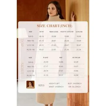 Pink Queen Women's 2 Piece Outfit Lounge Set Long Sleeve High Neck Chunky Sweater Top Bodycon Skirt Knit Rib Apricot M