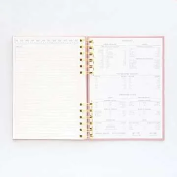 Designworks Ink Standard Issue No. 12 Dusty Pink Undated Planner Notebook Journal with Lined Pages, Elastic Pen Holder, and Durable Spiral Binding for Work, Writing, Journaling - 6" x 8.25"
