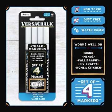 VersaChalk White Chalkboard Markers - Finely Designed for Art