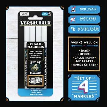 VersaChalk White Chalkboard Markers - Finely Designed for Art
