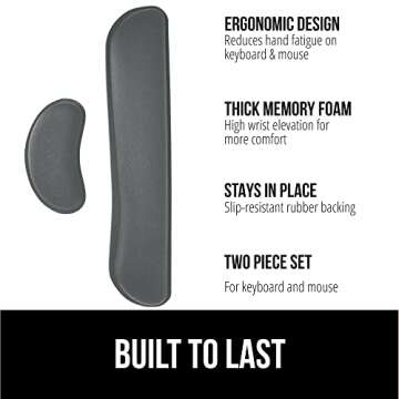 GORILLA GRIP Silky Gel Memory Foam Wrist Rest - Ergonomic Support for Your Workspace and Comfort