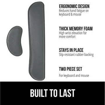 GORILLA GRIP Silky Gel Memory Foam Wrist Rest - Ergonomic Support for Your Workspace and Comfort