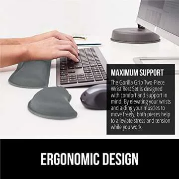 Ergonomic Gel Memory Foam Wrist Rest for Typing Comfort