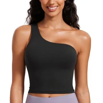 CRZ YOGA Butterluxe One Shoulder Longline Sports Bra for Women