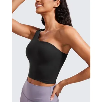 CRZ YOGA Stylish One Shoulder Sports Bra for Women