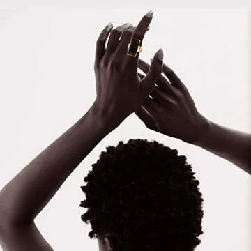 Elegant Gold Plated Black Glass Ring for Women