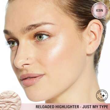 Revolution Beauty, Reloaded Pressed Powder Highlighter, Intensely Pigmented for a High Impact Dewy Finish, Just My Type, 0.22 Oz.