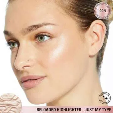 Revolution Beauty, Reloaded Pressed Powder Highlighter, Intensely Pigmented for a High Impact Dewy Finish, Just My Type, 0.22 Oz.