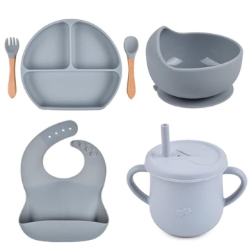 Personalized Baby Feeding Set - Safe 6pcs Silicone Set