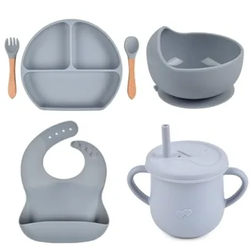 Personalized Baby Feeding Set - Safe 6pcs Silicone Set