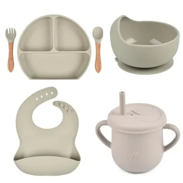 Personalized Baby Feeding Set - Safe 6pcs Silicone Set