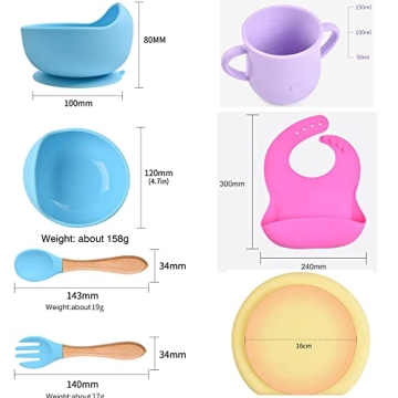 Personalized Baby Feeding Set - Safe 6pcs Silicone Set