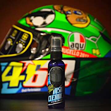 Motorcycle Helmet and Visor Cleaner - 2 oz Streak Free Spray and Microfiber Towel - Over 200 Sprays