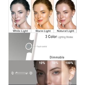 Rechargeable Travel Makeup Mirror with LED Lights 10X Magnification