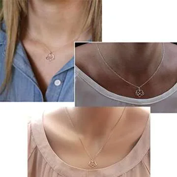 Zealmer Women Infinity Love Pendant Necklace White Gold Plated