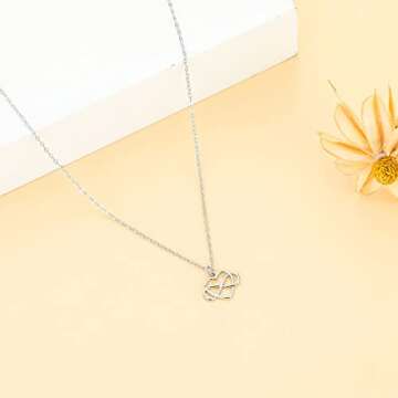 Zealmer Women Infinity Love Pendant Necklace White Gold Plated