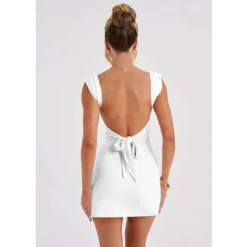 Elegant Women's Backless Ruched Bodycon Mini Dress