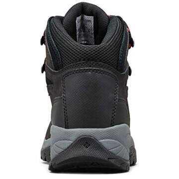 Columbia womens Newton Ridge Plus Waterproof Hiking Boot, Black/Poppy Red, 10 US