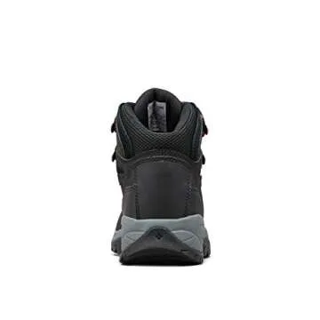 Columbia womens Newton Ridge Plus Waterproof Hiking Boot, Black/Poppy Red, 10 US