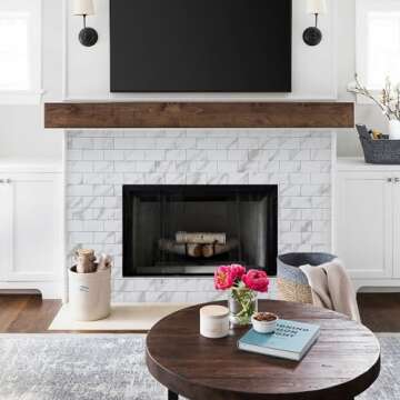 DICOFUN Polished White Marble Peel and Stick Backsplash Wall Tiles, 12"x12" Thick PVC Subway Tile for Kitchen Backsplash, 10 Sheets