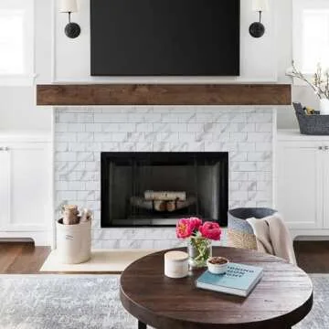 DICOFUN Polished White Marble Peel and Stick Backsplash Wall Tiles, 12"x12" Thick PVC Subway Tile for Kitchen Backsplash, 10 Sheets