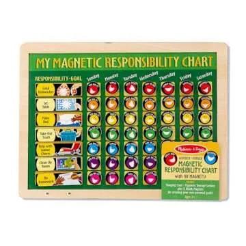 Deluxe Magnetic Responsibility Chart for Kids with 90 Tokens