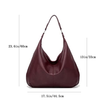 Stylish Ashioup Hobo Bags for Women - Maroon Faux Leather