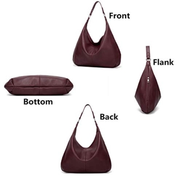 Stylish Ashioup Hobo Bags for Women - Maroon Faux Leather
