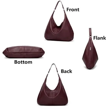 Stylish Ashioup Hobo Bags for Women - Maroon Faux Leather
