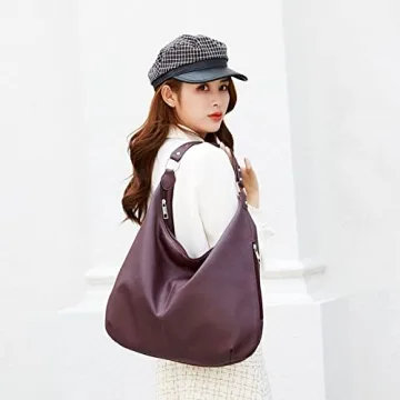 Stylish Ashioup Hobo Bags for Women - Maroon Faux Leather