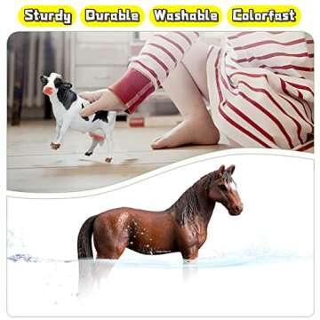 KECIABO Animal Figurines, Big Animal Toys, 8 Pcs Farm Animals Figurines Toys, Realistic Plastic Animals Playset, Educational Learning Toy Set for Kids Toddlers