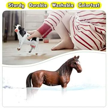 KECIABO Animal Figurines, Big Animal Toys, 8 Pcs Farm Animals Figurines Toys, Realistic Plastic Animals Playset, Educational Learning Toy Set for Kids Toddlers