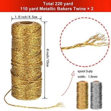 Pangda Metallic Twine for Holiday Gift Wrapping