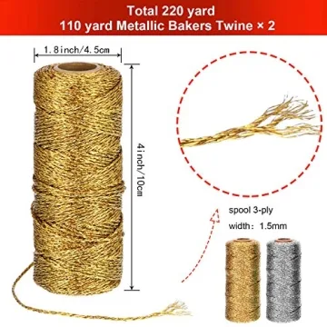 Pangda Metallic Twine for Holiday Gift Wrapping