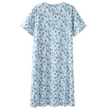 Keyocean Ladies Nightgowns for Summer, Soft Cotton Lightweight Comfortable Short Sleeves Women Nightdress