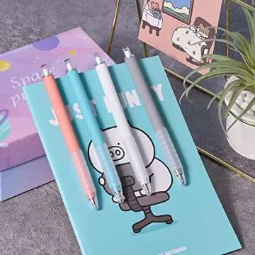 Abaokai Retractable Black Gel Pens - 4 Pack