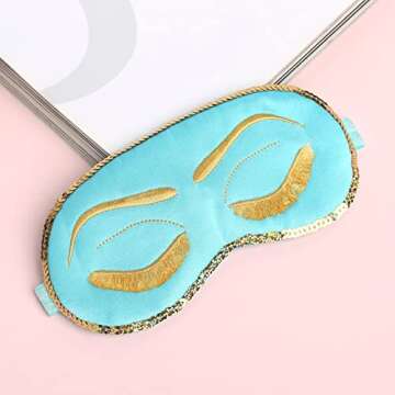 BABEYOND Sleeping Eye Mask for Women Cute Eye Mask Sleeping Beauty Eye Mask Eye Cover Mask Sleep Mask (blue)