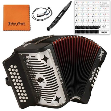 Hohner Panther G/C/F 3-Row Diatonic Accordion - Complete Bundle with Accessories