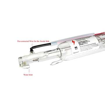 Mssoomm 60W Laser Tube Length 1000mm Dia 55mm with Metal Head for CO2 Laser Cutter and Engraver Machine